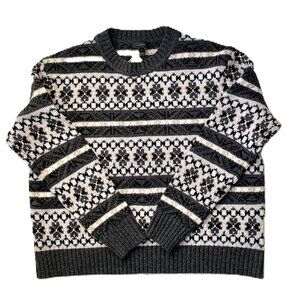 NWT J. Crew Fair Isle Cropped Wool Sweater, Multi-colored, Small